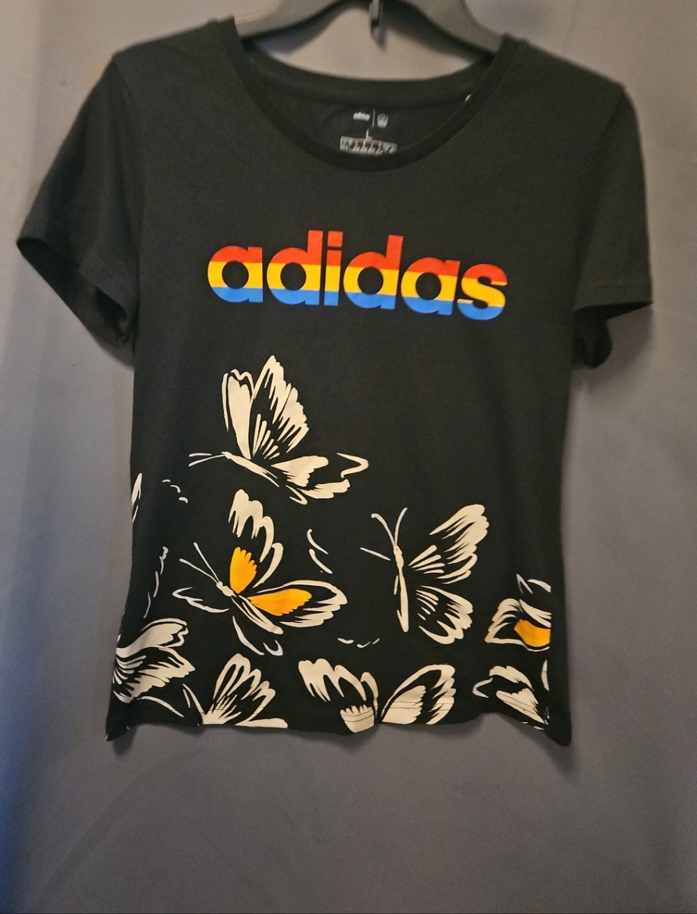 Adidas Black Butterfly Logo Tee